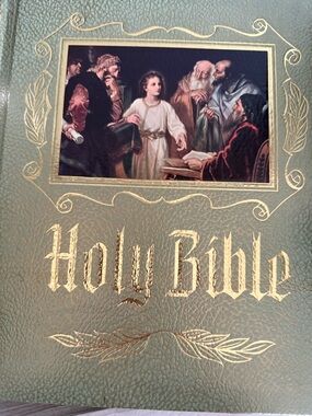 Vintage Family Heirloom Holy Bible KJV Red Letter Edition King James Bible Decor